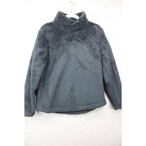 Vineyard Vines Black Plush Fleece Mock Neck Sweater-Size Small-Oversized